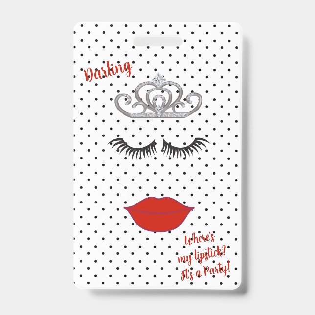 BRIDE & CO Tiara Party Entry VIP Pass Party ID Badge (Front)