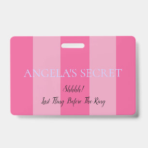 BRIDE & CO VIP Bachelorette Shower Party Entry ID Badge