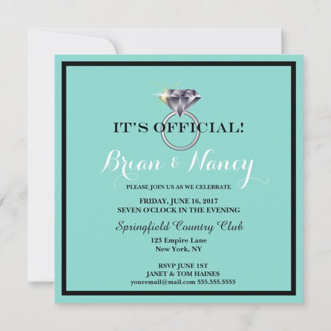 Bride & Co Wedding Suite Engagement Party Invitation (Back)