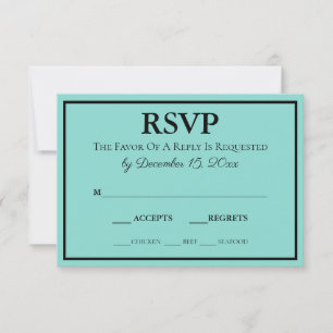 Bride & Co Wedding Suite Modern Teal Blue RSVP Card