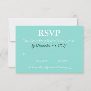 Bride & Co  Wedding Suite Traditional Teal Blue RSVP Card