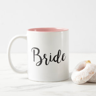 Bride Coffee Mug Minimalistic Wedding Gift - Black