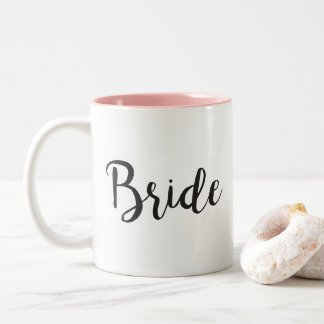 Bride Coffee Mug Minimalistic Wedding Gift - Black