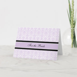 Bride Congratulations Wedding Day Lilac Damask Card