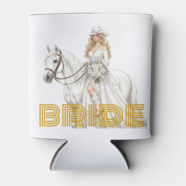 bride cowgirl can cooler (Front)