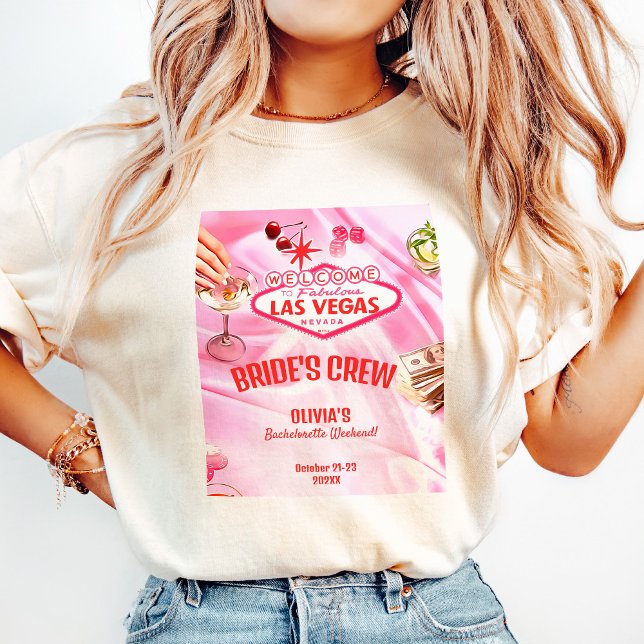  Bride Crew Las Vegas Bachelorette Poker Pink T-Shirt (Creator Uploaded)