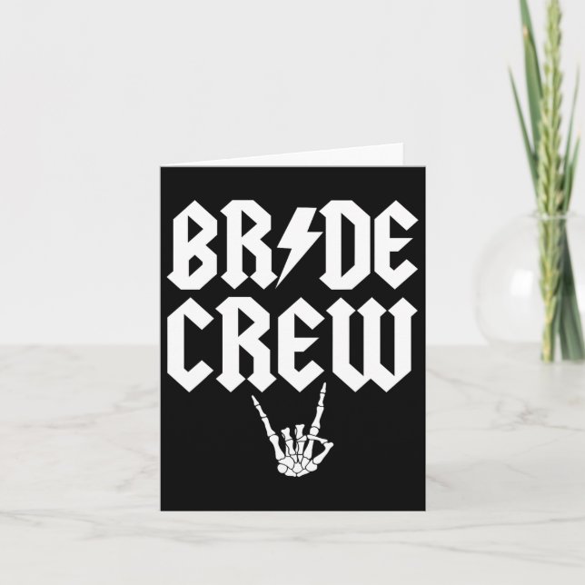 Bride Crew Rock N Roll Gothic Halloween Chelorette Card (Front)
