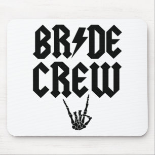 Bride Crew Rock N Roll Skeleton Hand Halloween Bac Mouse Pad