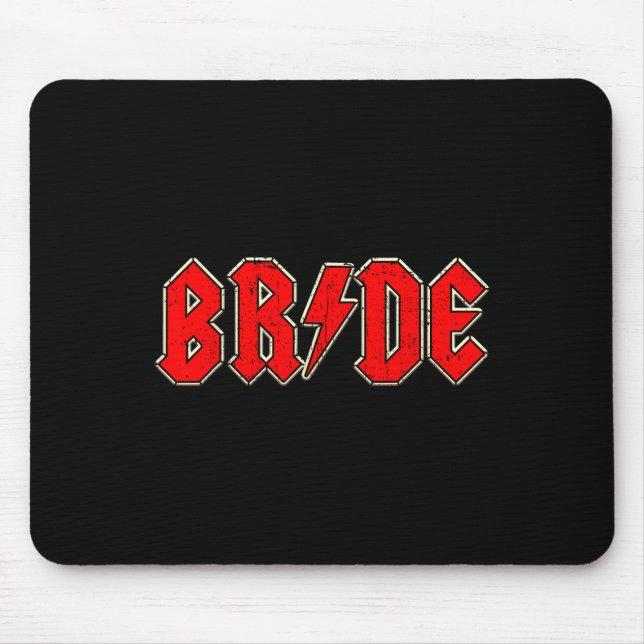 Bride Crew Rock Roll Gothic Halloween Party Gift F Mouse Pad (Front)