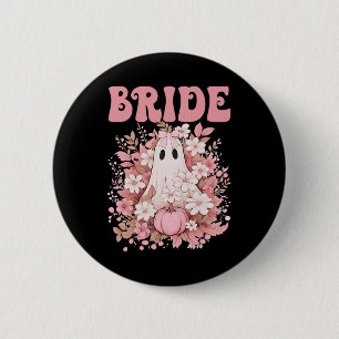 Bride Cute Floral Ghost Boo Crew Halloween Bachelo 6 Cm Round Badge