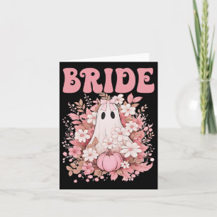Bride Cute Floral Ghost Boo Crew Halloween Bachelo Card