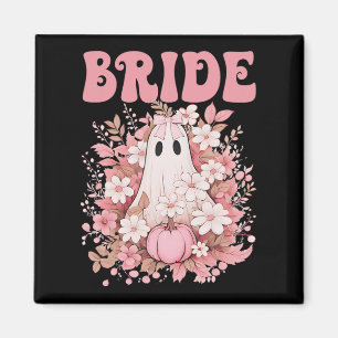 Bride Cute Floral Ghost Boo Crew Halloween Bachelo Magnet