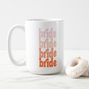 Bride cute retro orange, personalised coffee mug