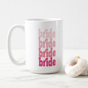 Bride cute retro pink, personalised with name coffee mug