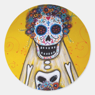 BRIDE DAY OF THE DEAD STICKERS