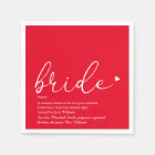 Bride Definition Bridal Shower Chic Script Red