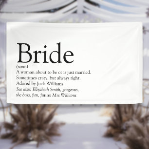 Bride Definition Bridal Shower Wedding Banner