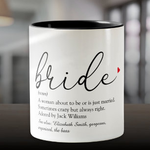 Bride Definition Bridal Shower Wedding Two-Tone Coffee Mug