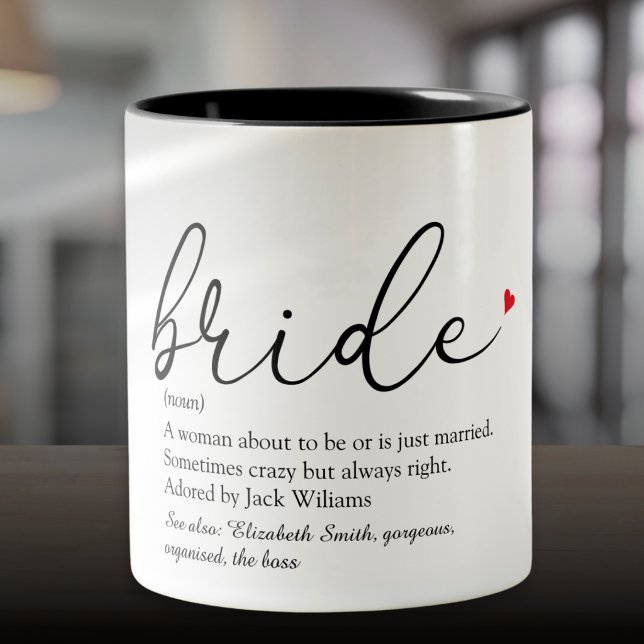 Bride Definition Bridal Shower Wedding Two-Tone Coffee Mug (Bride Definition Bridal Shower Wedding Two-Tone Coffee Mug)