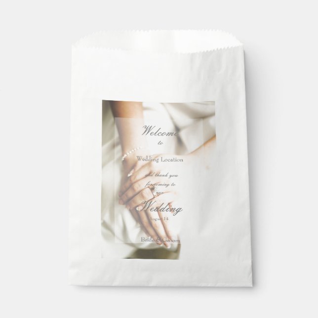 Bride Diamond Ring Wedding Favour Bag (Front)