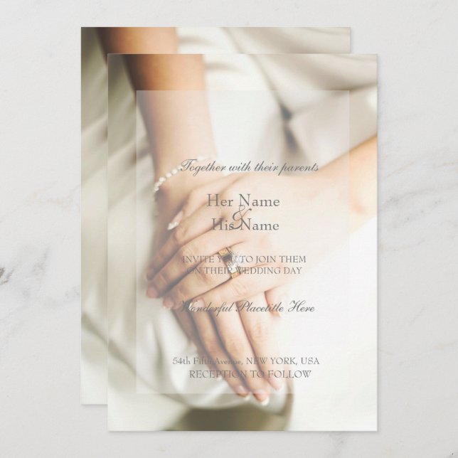 Bride Diamond Ring Wedding Invitation (Front/Back)
