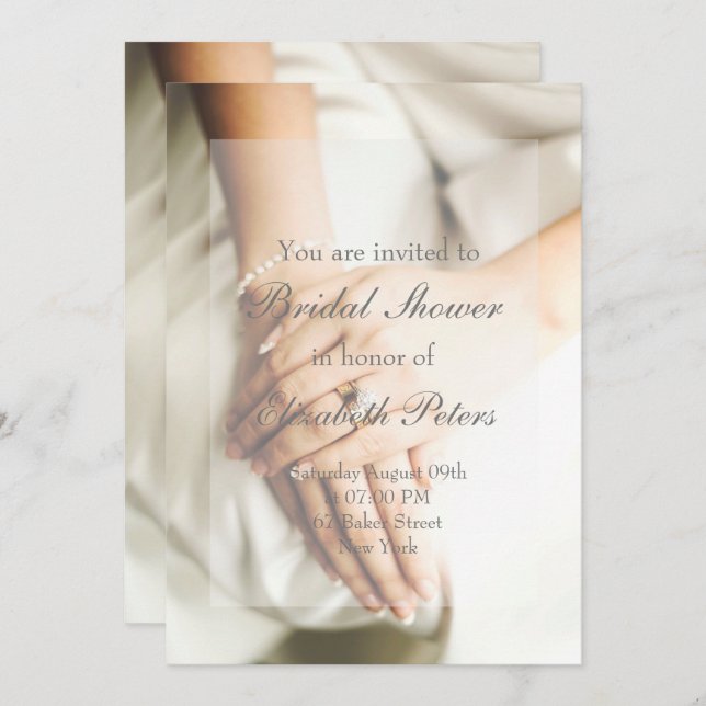 Bride Diamond Wedding Bridal Shower Invitation (Front/Back)