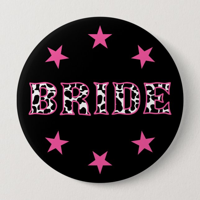 Bride Disco Cowgirl Bachelorette Party 10 Cm Round Badge (Front)