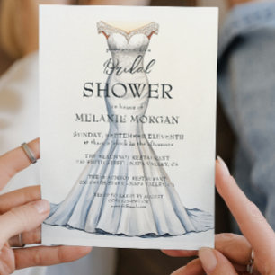 Bride Dress Minimalist Bridal Shower Invitation