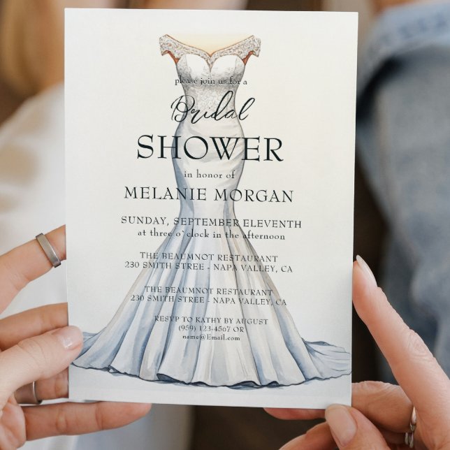 Bride Dress Minimalist Bridal Shower Invitation (Creator Uploaded)