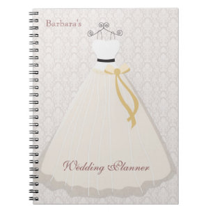 Bride dress silhouette Wedding Planner Notebook