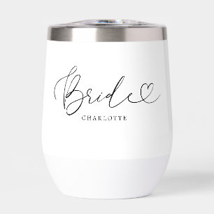Bride   Elegant Script with Trendy Heart