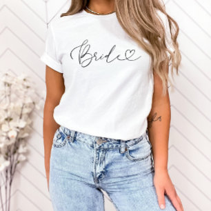 Bride Elegant Script with Trendy Heart T-Shirt