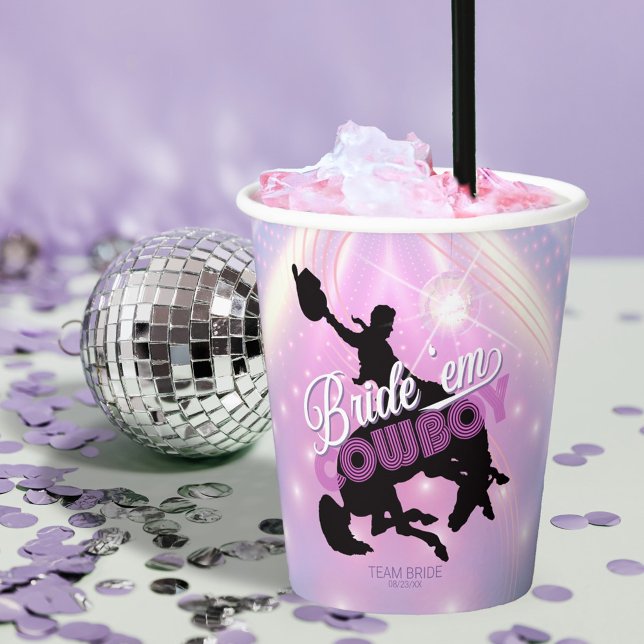 Bride 'em Cowboy Bachelorette v2 Team Bride ID928 Paper Cups (Creator Uploaded)
