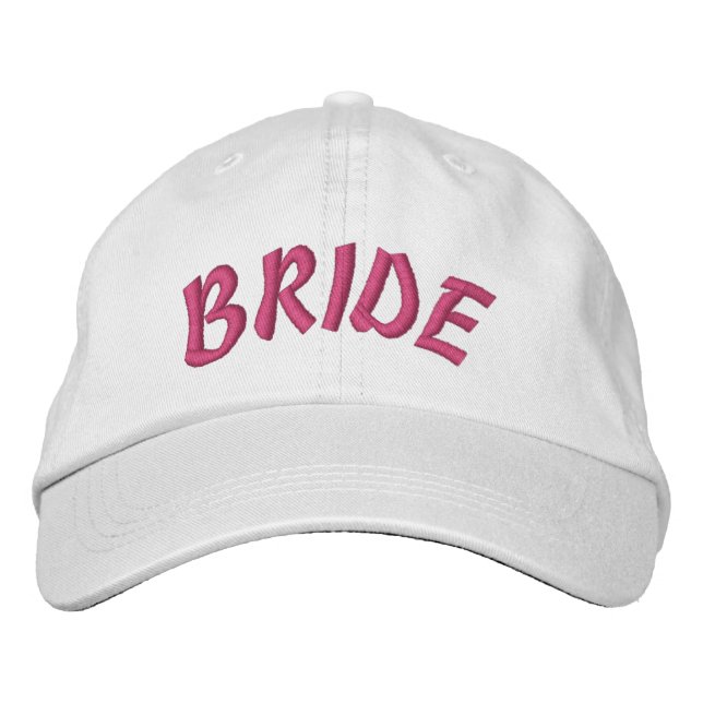 Bride Embroidered Baseball Cap - Custom Text (Front)