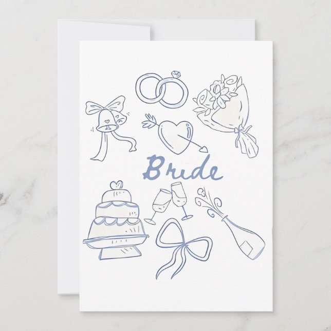 Bride Engagement Wedding Couples Husband Wife Invitation (Front)
