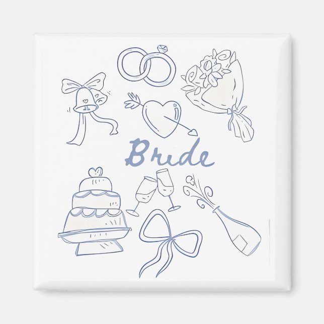 Bride Engagement Wedding Couples Husband Wife Magnet (Front)