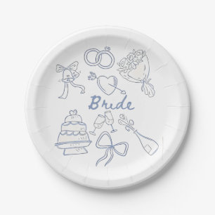 Bride Engagement Wedding Couples Husband Wife Paper Plate