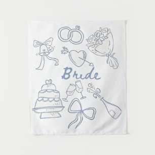 Bride Engagement Wedding Couples Husband Wife Tapestry