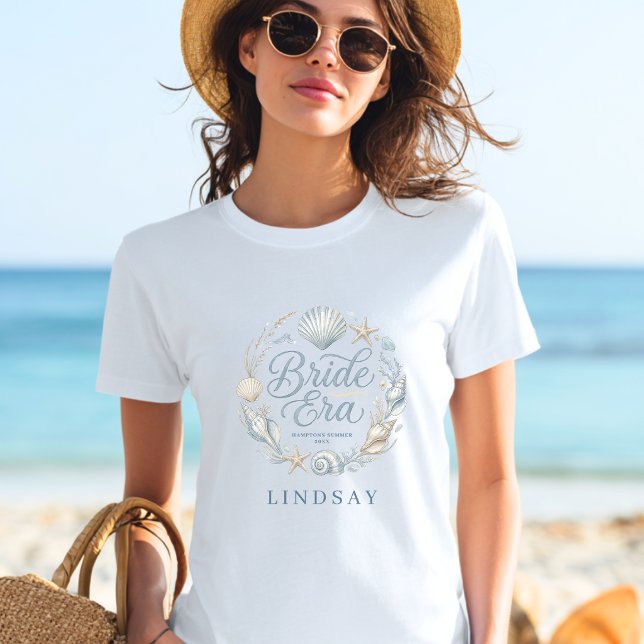 Bride Era! Elegant Beach Coastal Bride Seashell  T-Shirt (Bride Era! Elegant Beach Coastal Bride Seashell T-Shirt)