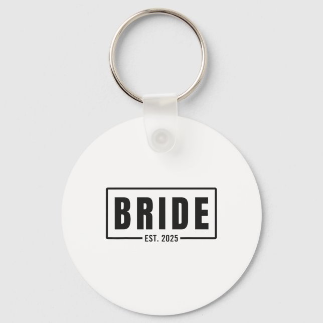 Bride Est. 2025 Future Wife Engagement Bachelorett Key Ring (Front)