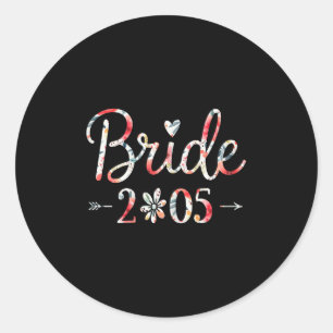Bride Est 2025 Married Wedding Bridal Party Bachel Classic Round Sticker