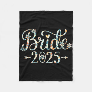 Bride Est 2025 Married Wedding Bridal Party Bachel Fleece Blanket