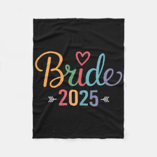 Bride Est 2025 Married Wedding Bridal Party Bachel Fleece Blanket