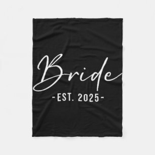 Bride Est. 2025 Matching Getting Ready Bride Groom Fleece Blanket
