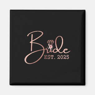 Bride Est 2025 Mrs Bachelorette Party Wedding Brid Magnet