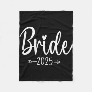 Bride Est 2025 Wedding Bridal Party Bachelorette B Fleece Blanket
