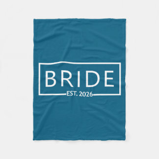 Bride est 2026 bridal shower wedding bachelorette fleece blanket