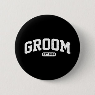 Bride est 2026 bride and groom 2026 matching 6 cm round badge