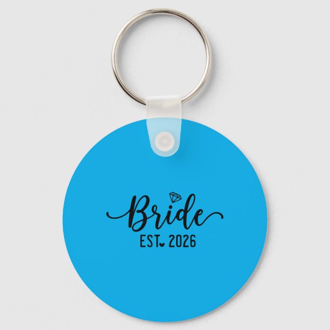 Bride Est 2026 Bride And Groom 2026 Matching Key Ring (Front)