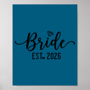 Bride est 2026 bride and groom 2026 matching poster